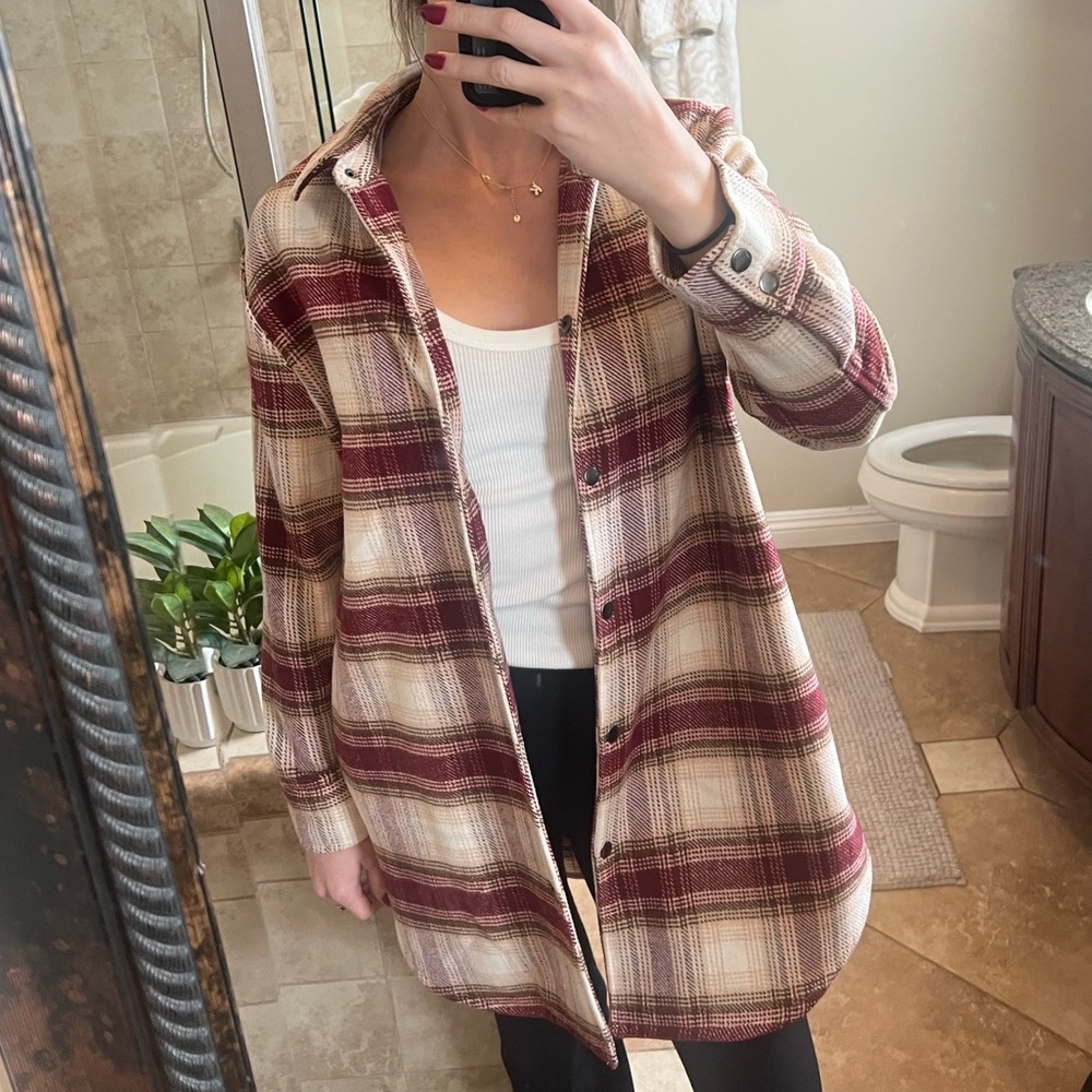 Steve Madden Plaid Shacket Coat